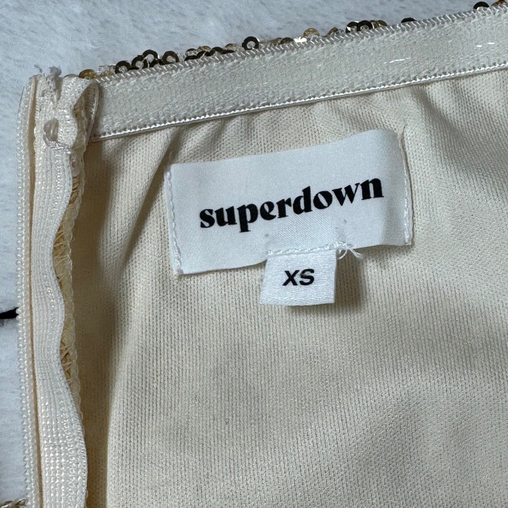 superdown Gold Sequin Strapless Mini‎ Dress NWT Size XS Bodycon Party | Vegas - Picture 4 of 10